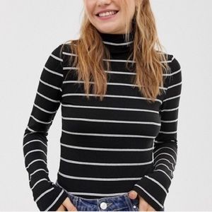 ASOS black and white longsleeve turtleneck